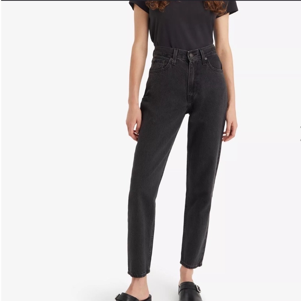 Levis jeans women 27x30 High-Waisted Mom Black Tapered Leg High Rise 90s y2k NWT